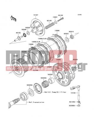 KAWASAKI - NINJA® ZX™-9R 2003 - Κινητήρας/Κιβώτιο Ταχυτήτων - Clutch - 13091-1041 - HOLDER,CLUTCH SPRING