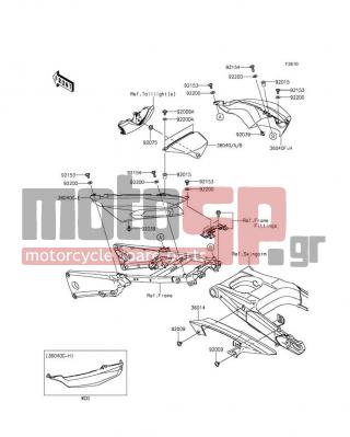 KAWASAKI - NINJA® ZX™-14R ABS 30TH ANNIVERSARY 2015 - Body Parts - Side Covers/Chain Cover - 36040-0058-51B - COVER-TAIL,CNT,M.M.C.GRAY