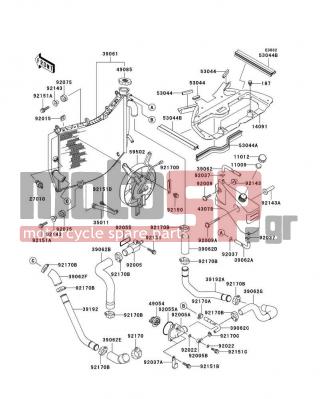 KAWASAKI - NINJA® ZX™-9R 2003 - Engine/Transmission - Radiator - 39061-1248 - RADIATOR-ASSY