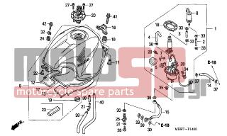 HONDA - CBR600F (ED) 2006 - Body Parts - FUEL TANK - 83613-MR8-900 - MAT, SIDE COVER