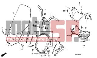 HONDA - FES150A (ED) ABS 2007 - Frame - HANDLE PIPE/HANDLE COVER (FES1257/ A7)(FES1507/A7) - 93891-0501808 - SCREW-WASHER, 5X18