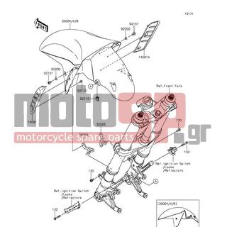 KAWASAKI - NINJA® ZX™-14R ABS 30TH ANNIVERSARY 2015 - Body Parts - Front Fender(s) - 14091-0599 - COVER,FRONT FENDER,RH