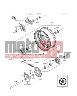 KAWASAKI - NINJA® ZX™-14R ABS 30TH ANNIVERSARY 2015 -  - Rear Wheel/Chain - 92152-0340 - COLLAR,RR AXLE,LH,L=16.5