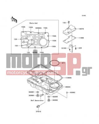KAWASAKI - VOYAGER XII 2003 - Engine/Transmission - Breather Cover/Oil Pan - 11060-1100 - GASKET,BREATHER BODY