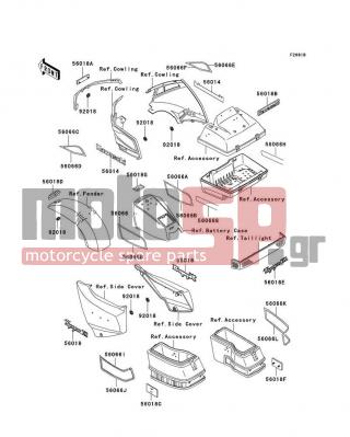 KAWASAKI - VOYAGER XII 2003 - Body Parts - Decals(ZG1200-B17) - 56066-1069 - PATTERN,TANK COVER,RH,TOP