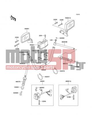 KAWASAKI - VOYAGER XII 2003 -  - Handlebar - 56001-1262 - MIRROR-ASSY,LH