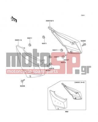 KAWASAKI - VOYAGER XII 2003 - Body Parts - Side Covers - 92075-174 - DAMPER,MALE