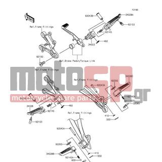 KAWASAKI - NINJA® ZX™-6R 2015 -  - Footrests - 34028-0092 - STEP,FR,LH