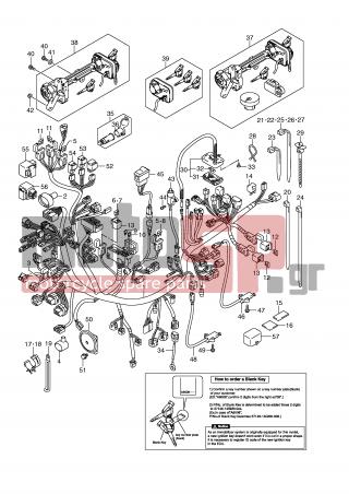 SUZUKI - AN650A (E2) ABS Burgman 2009 - Electrical - WIRING HARNESS (AN650AK9/AL0 E2/E19/P37) - 37103-10822-000 - LOCK SET