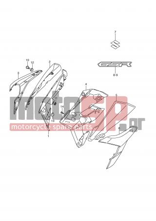 SUZUKI - GSR750 (E21) 2011 - Body Parts - FRAME BODY COVER - 47533-08J00-YUS - COVER, FRAME BODY LOWER (SILVER)