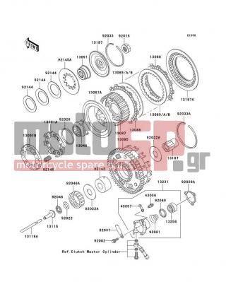 KAWASAKI - VULCAN 1500 MEAN STREAK 2003 - Engine/Transmission - Clutch - 13091-1495 - HOLDER,DAMPER SPRING
