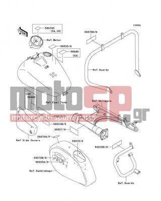 KAWASAKI - VULCAN 1500 NOMAD FI 2003 - Body Parts - Labels(VN1500-L4) - 56070-1154 - LABEL-WARNING,SIDE BAG