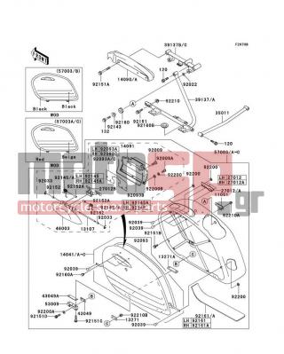 KAWASAKI - VULCAN 1500 NOMAD FI 2003 - Body Parts - Saddlebags(VN1500-L4) - 92093-1486 - SEAL,SIDE BAG COVER