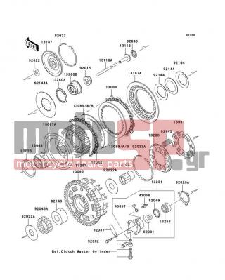 KAWASAKI - VULCAN 1600 CLASSIC 2003 - Engine/Transmission - Clutch - 92033-1239 - RING-SNAP