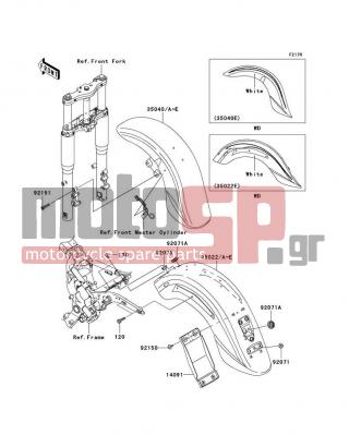 KAWASAKI - VULCAN 1600 CLASSIC 2003 - Εξωτερικά Μέρη - Fenders(A1/A2) - 35040-0002-468 - FENDER-COMP-FRONT,M.R.RED