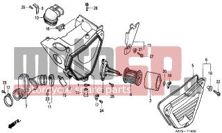 HONDA - NX125 (IT) 1995 - Engine/Transmission - AIR CLEANER - 17219-KB9-000 - SEAL, AIR CLEANER COVER