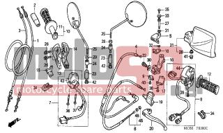 HONDA - XL650V (ED) TransAlp 2002 - Frame - SWITCH/CABLE - 17913-KB7-000 - COVER, THROTTLE CABLE