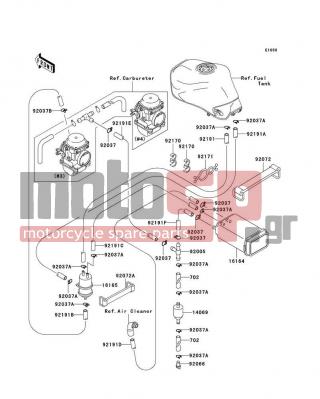 KAWASAKI - ZR-7S 2003 - Body Parts - Fuel Evaporative System(CA)(H1-H3) - 16164-1052 - CANISTER