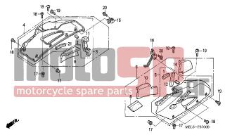 HONDA - CBR1000RR (ED) 2004 - Body Parts - MIDDLE COWL (CBR1000RR4/5) - 64543-MEL-000 - STAY, R. MIDDLE COWL