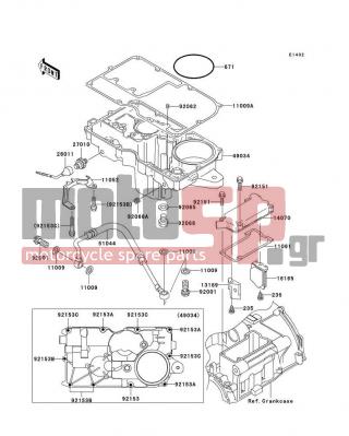 KAWASAKI - ZRX1200R 2003 - Engine/Transmission - Breather Cover/Oil Pan - 11061-1102 - GASKET,BREATHER BODY