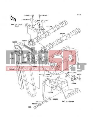 KAWASAKI - ZRX1200R 2003 - Κινητήρας/Κιβώτιο Ταχυτήτων - Camshaft(s)/Tensioner - 92003-208 - BOLT,FLANGED,6X11