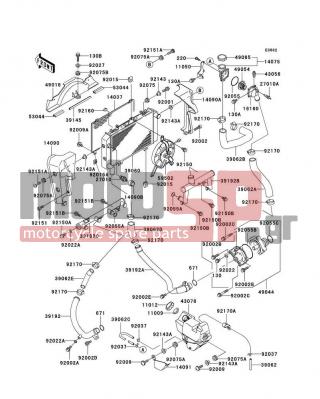 KAWASAKI - ZRX1200R 2003 - Engine/Transmission - Radiator - 14091-1384 - COVER