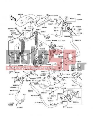 KAWASAKI - ZZR1200 2003 - Engine/Transmission - Radiator - 11047-1887 - BRACKET,THERMOSTAT BODY