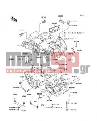 KAWASAKI - CANADA ONLY 2002 - Engine/Transmission - Crankcase - 13271-1186 - PLATE,BREATHER