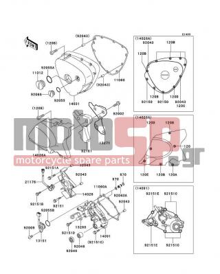 KAWASAKI - CANADA ONLY 2002 - Engine/Transmission - Left Engine Cover(s) - 92049-1519 - SEAL-OIL,TC13225.5