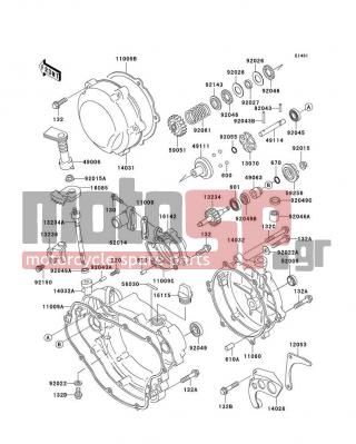 KAWASAKI - KDX220R 2002 - Engine/Transmission - Engine Cover(s) - 14032-1384 - COVER-CLUTCH,OUT