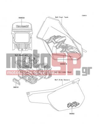 KAWASAKI - KLR250 2002 - Body Parts - Decals(KL250-D19) - 56052-1530 - MARK,SIDE COVER,250