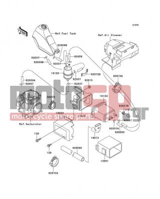 KAWASAKI - KLR250 2002 - Body Parts - Fuel Evaporative System - 92037-1512 - CLAMP,CANISTER