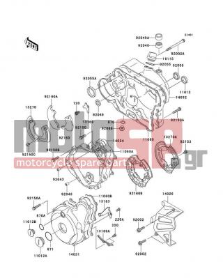 KAWASAKI - KLR650 2002 - Engine/Transmission - Engine Cover(s) - 13169-1882 - PLATE,PULSING COIL LEAD
