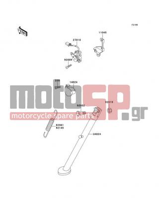 KAWASAKI - KLR650 2002 -  - Stand(s) - 34024-1221-CE - STAND-SIDE,SILVER NO.25