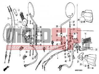 HONDA - XL600V (IT) TransAlp 1990 - Frame - SWITCH / CABLE - 17950-MM9-000 - CABLE COMP., CHOKE