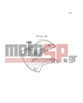 KAWASAKI - KLX110 2002 - Body Parts - Decals(A1) - 56065-1695 - PATTERN,SHROUD,LH