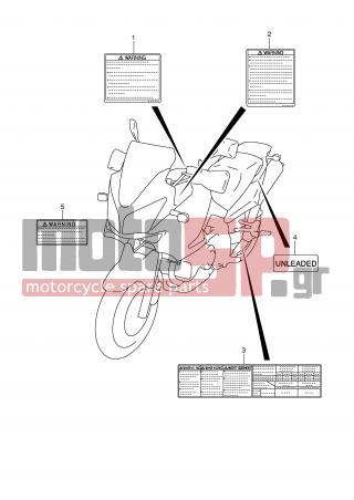 SUZUKI - DL1000 (E2) V-Strom 2007 - Body Parts - LABEL - 68332-06G00-000 - LABEL, TIRE INFORMATION