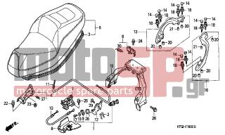 HONDA - FES250 (ED) 2005 - Body Parts - SEAT - 77360-KFG-D10ZD - GRIP, L. RR. *PB351P*