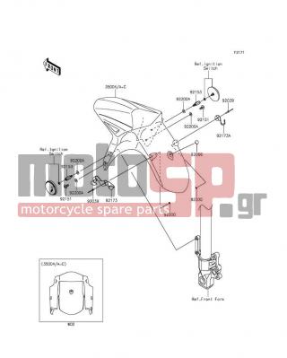 KAWASAKI - VERSYS® 650 ABS 2015 - Body Parts - Front Fender(s) - 92173-1286 - CLAMP,FENDER,LH