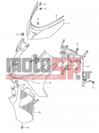 SUZUKI - AN250 (E2) Burgman 2006 - Body Parts - FRONT LEG SHIELD (MODEL K3/K4) - 09320-08018-000 - CUSHION