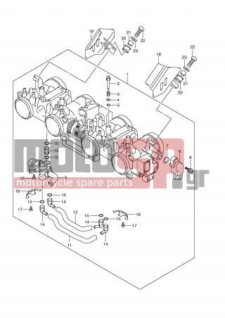 SUZUKI - GSF1250A (E2) 2008 - Engine/Transmission - THROTTLE BODY - 13431-18H00-000 - COVER, INJECTOR