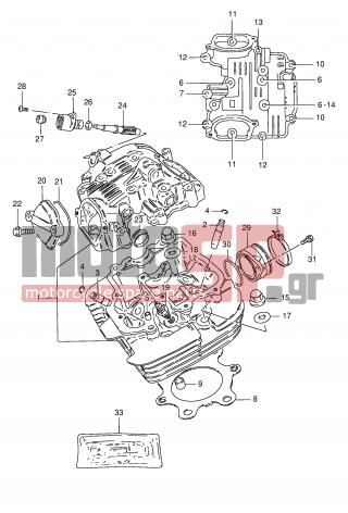 SUZUKI - GN250E T (E2) 1996 - Engine/Transmission - CYLINDER HEAD - 09482-00145-000 - SPARK PLUG (ND,X24ES-U)