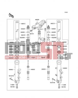 KAWASAKI - NINJA® ZX™-6R 2002 -  - Front Fork - 92151-1682 - BOLT,FLANGED,8X40