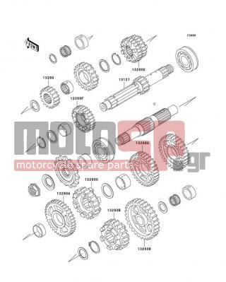 KAWASAKI - NINJA® ZX™-7R 2002 - Κινητήρας/Κιβώτιο Ταχυτήτων - Optional Parts(ZX-7RR Trans.) - 13260-1611 - GEAR,INPUT 5TH,24T