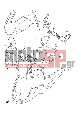 SUZUKI - GSX1300 BKing (E2)  2009 - Body Parts - HEADLAMP HOUSING (MODEL L0) - 33652-05G20-000 - CUSHION, UPPER COVER