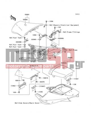 KAWASAKI - NINJA® ZX™-9R 2002 - Body Parts - Seat - 32046-1516 - BRACKET-SEAT,FR
