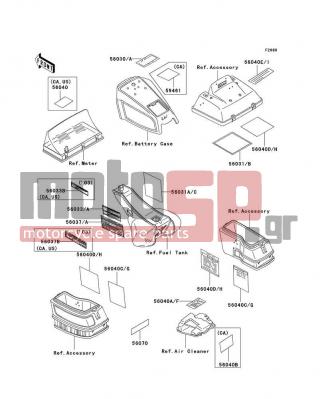 KAWASAKI - VOYAGER XII 2002 - Body Parts - Labels - 56040-1171 - LABEL-WARNING,SIDE BAG