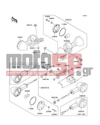 KAWASAKI - VULCAN 1500 CLASSIC 2002 -  - Turn Signals - 23037-1385 - LAMP-ASSY-SIGNAL,RR,RH