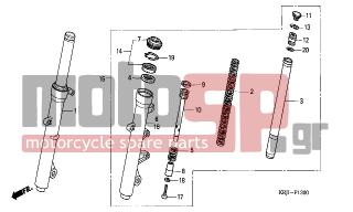 HONDA - FES150A (ED) ABS 2007 - Suspension - FRONT FORK - 51440-KRJ-901 - PIPE, SEAT