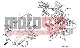 HONDA - CBR1000F (ED) 1988 - Body Parts - REAR FENDER (CBR1000FH/FJ/FM) - 95701-0602000 - BOLT, FLANGE, 6X20